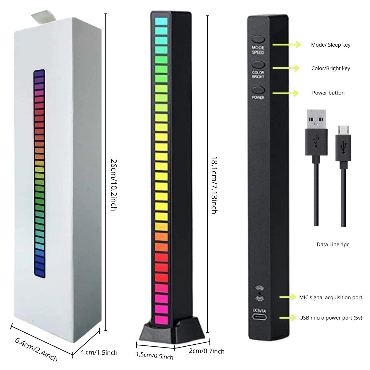 Sound Activated RGB LED Light Bars