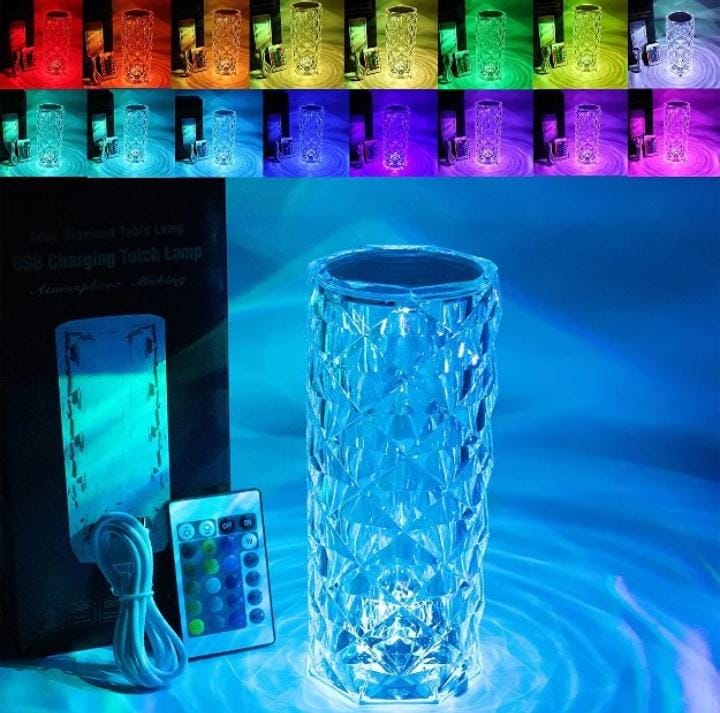LED Crystal Table Lamp with Remote