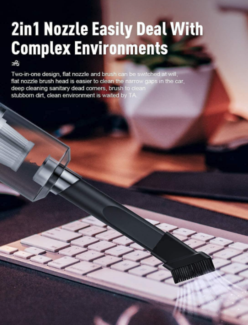 Mini Gun Car Vacuum Cleaner | USB Rechargeable