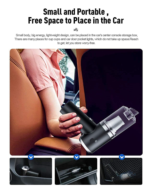 Mini Gun Car Vacuum Cleaner | USB Rechargeable