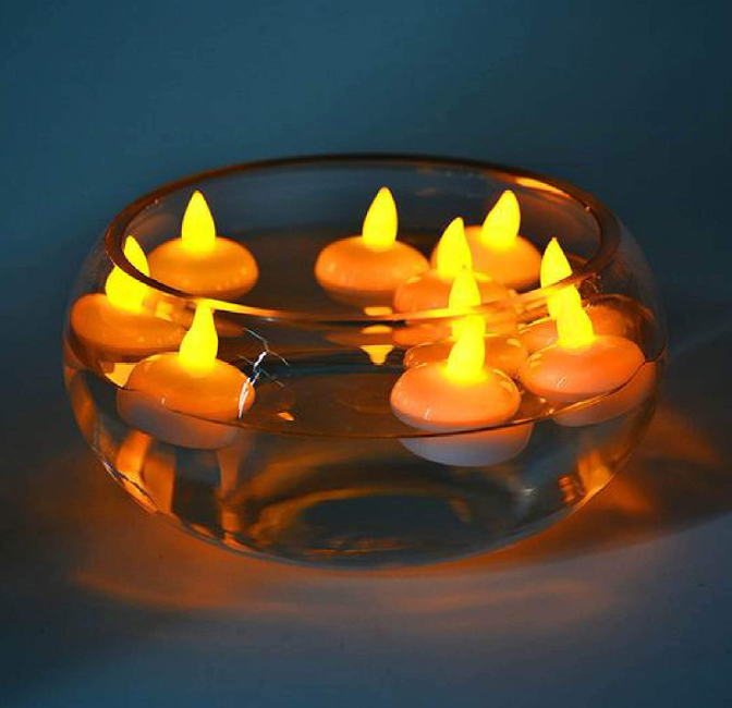 Warm Yellow LED Tea Light Candles (Pack of 6)