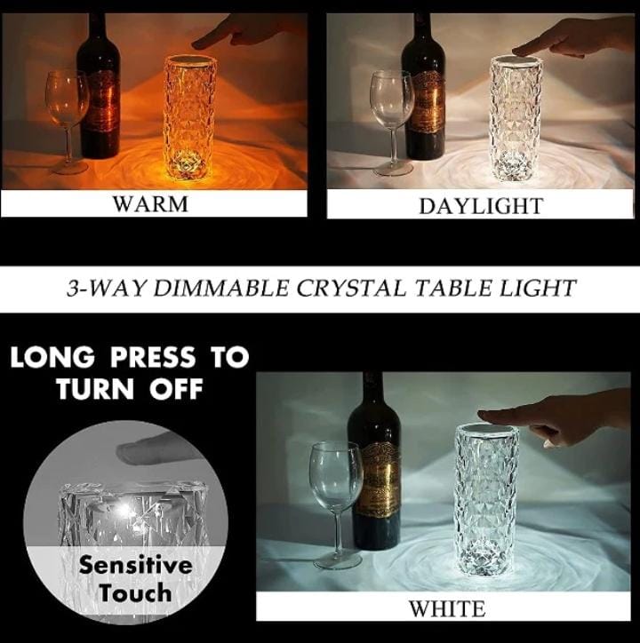 LED Crystal Table Lamp with Remote