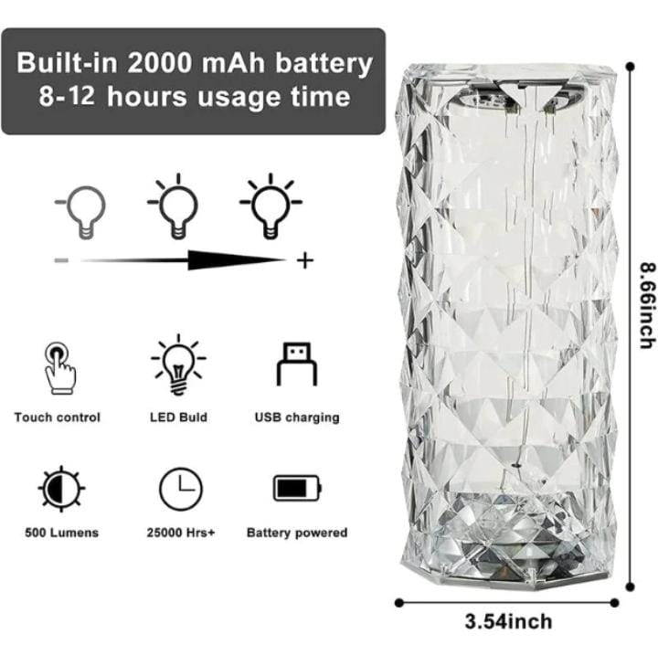 LED Crystal Table Lamp with Remote