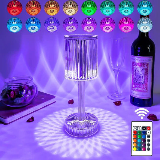 16-in-1 New LED Crystal Touch Lamp with Remote